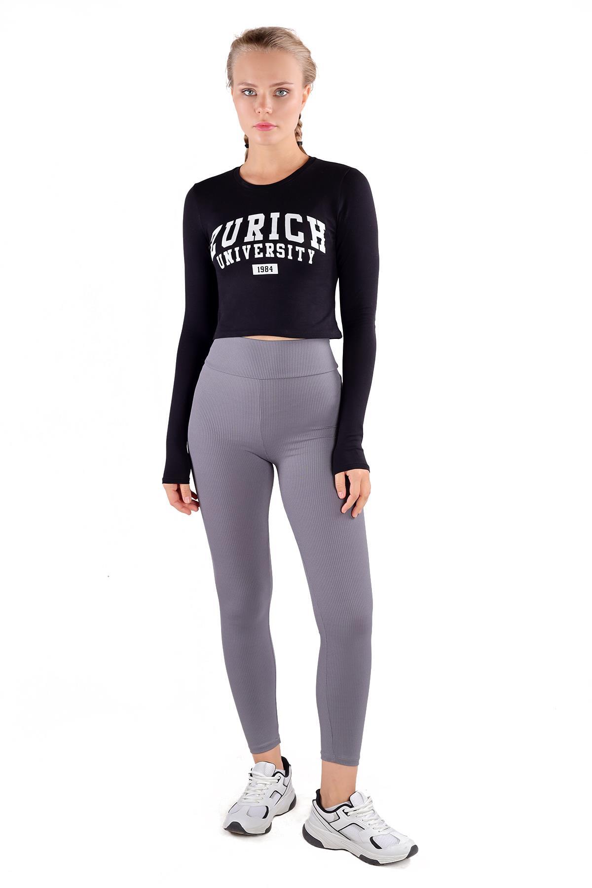 Siyah Yazı Baskılı Bluz 075 - 3