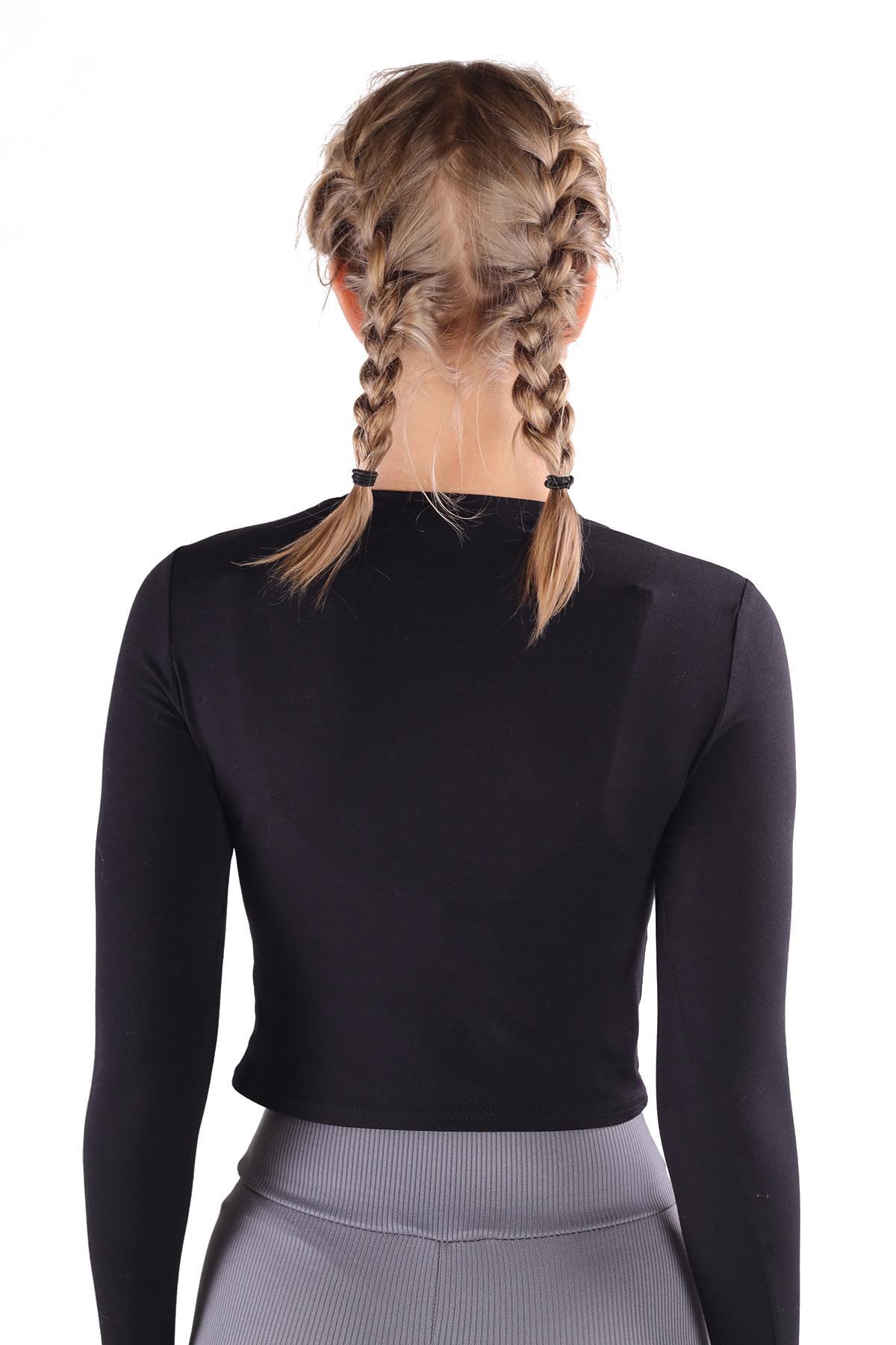 Siyah Yazı Baskılı Bluz 075 - 5