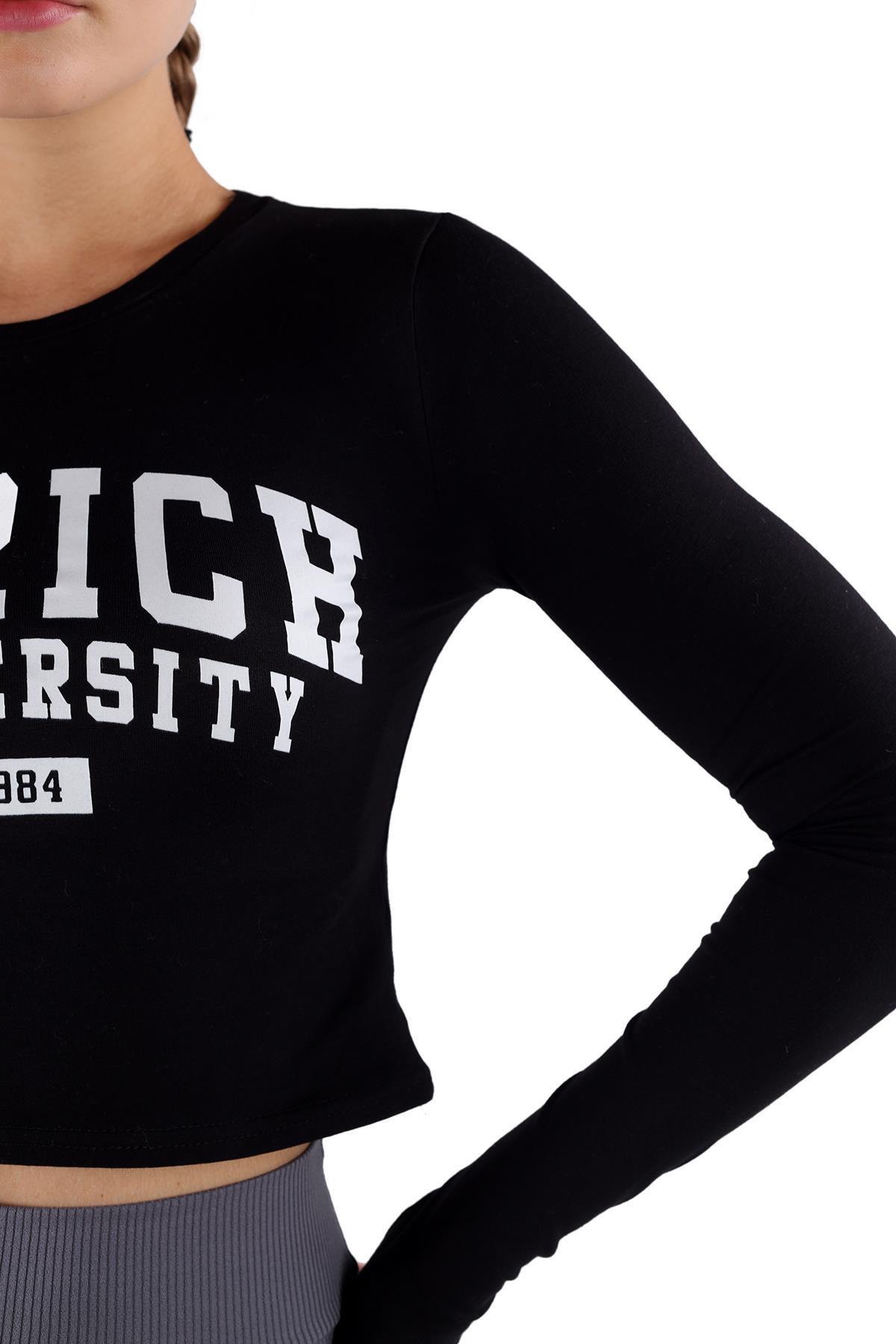 Siyah Yazı Baskılı Bluz 075 - 8