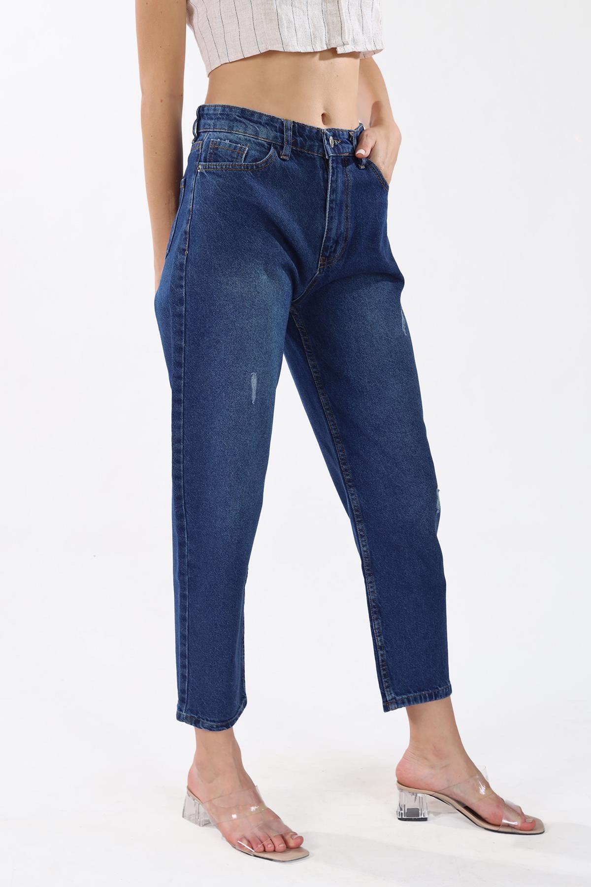 Koyu Mavi Paça Yırtık Detay Jean 0803 - RAYS