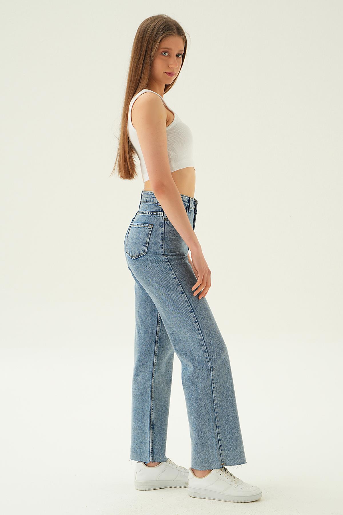 Koyu Mavi Palazzo Jean Pantolon 0903 - 2