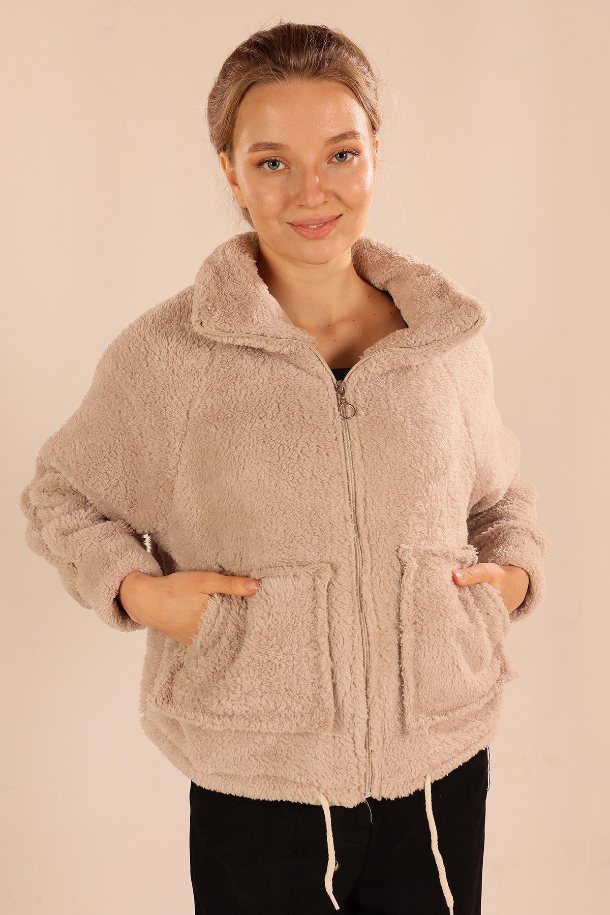 100 Fermuarlı Cep Detay Sweat Bej - 8