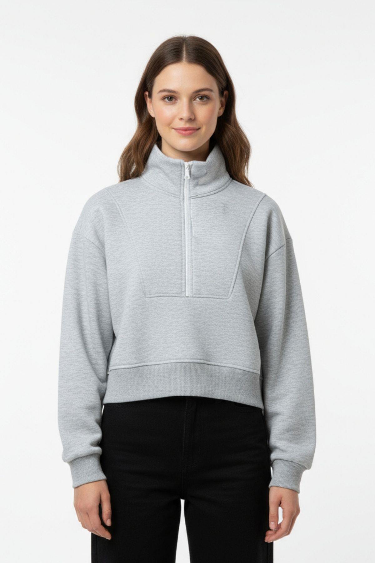 Karmelanj Fermuarlı Uzun Kol Sweat 9222M 