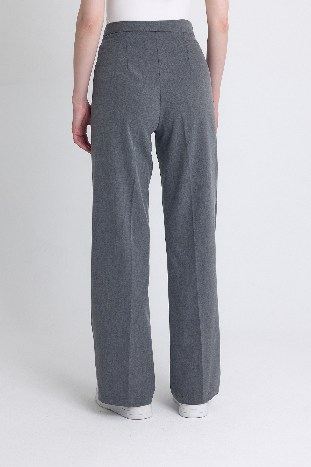 Gri Yüksek Bel Palazzo Pantolon 1001 - 5