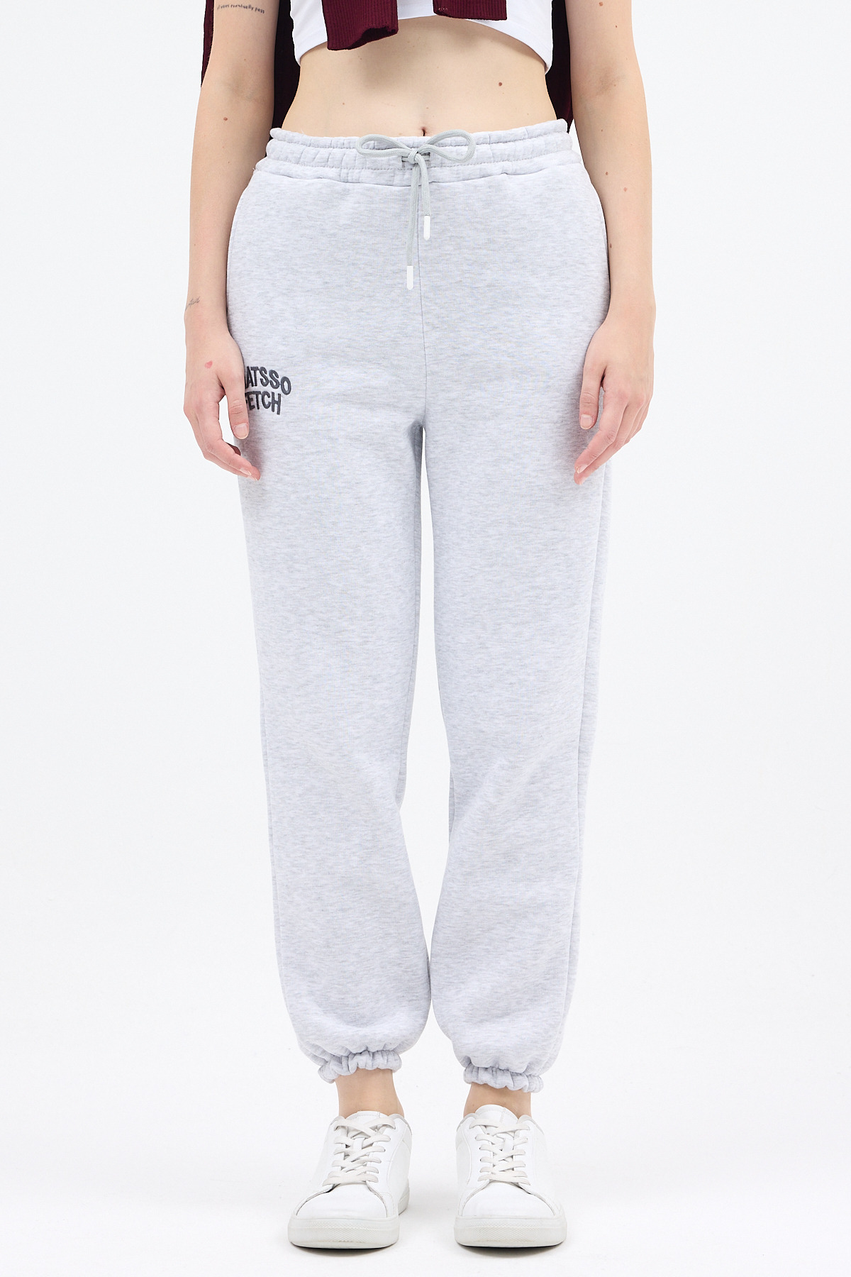 Karmelanj Yazı Nakışlı Kadın Jogger Eşofman Altı 9219M - RAYS