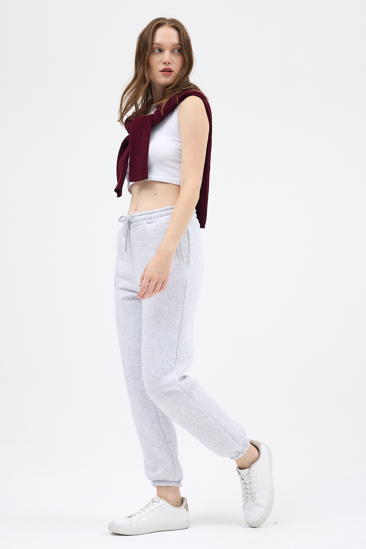 Karmelanj Yazı Nakışlı Kadın Jogger Eşofman Altı 9219M - 6