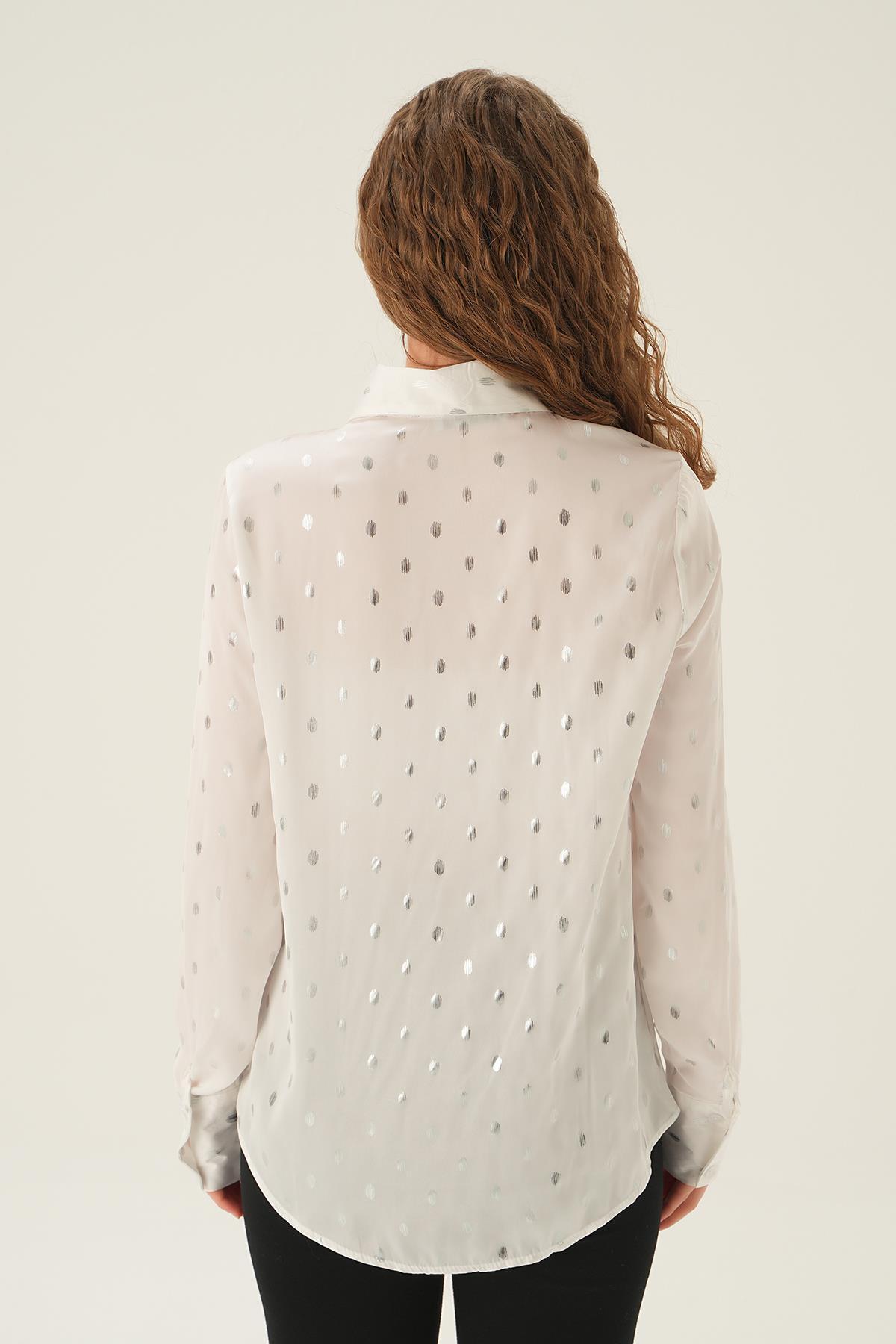 Beyaz Puantiye Gömlek 1002 - 5