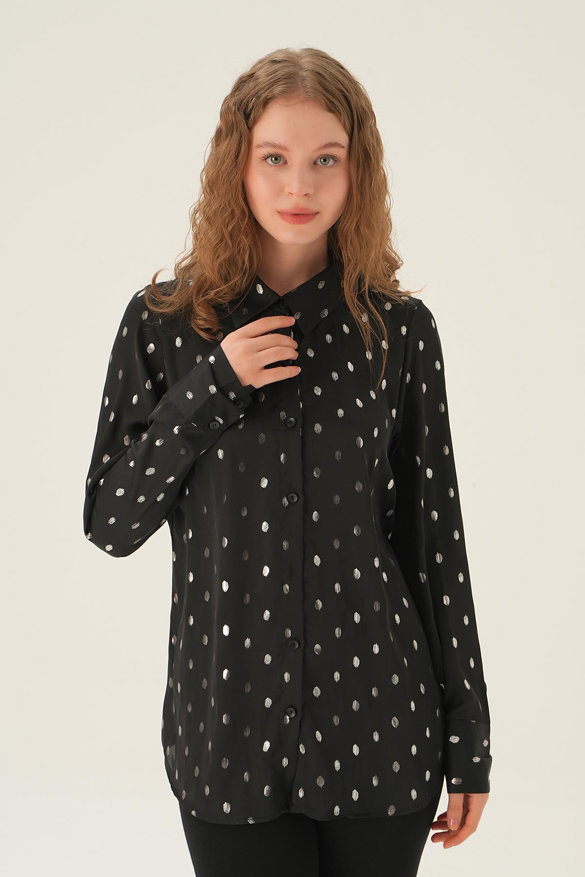 Siyah Puantiye Gömlek 1002 