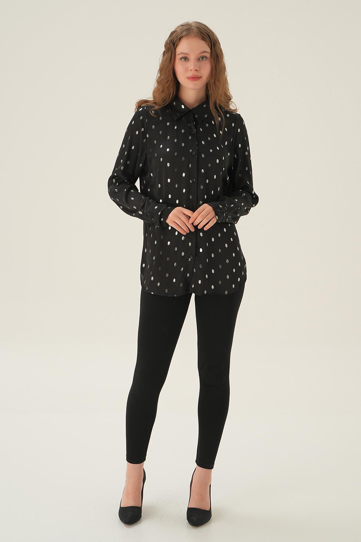 Siyah Puantiye Gömlek 1002 - 3