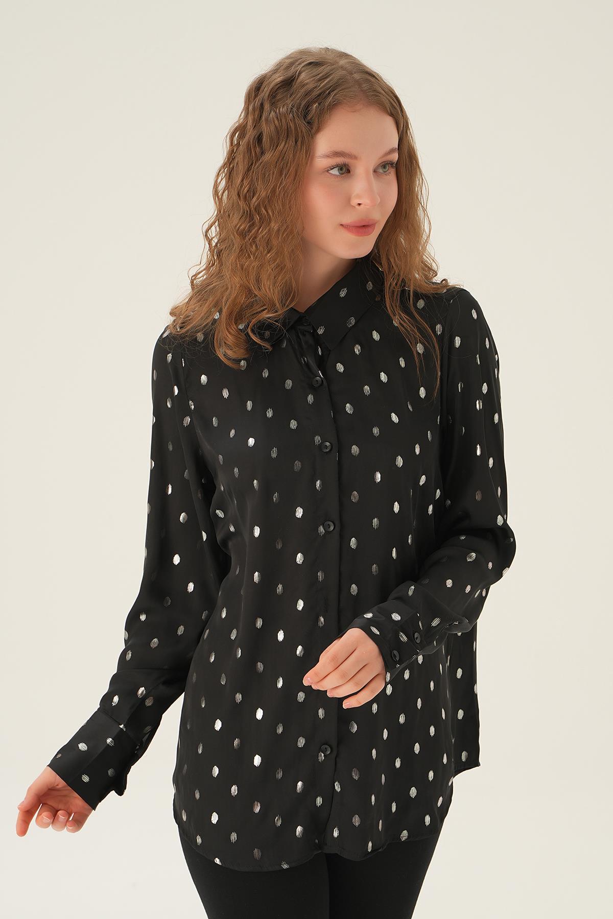 Siyah Puantiye Gömlek 1002 - 4