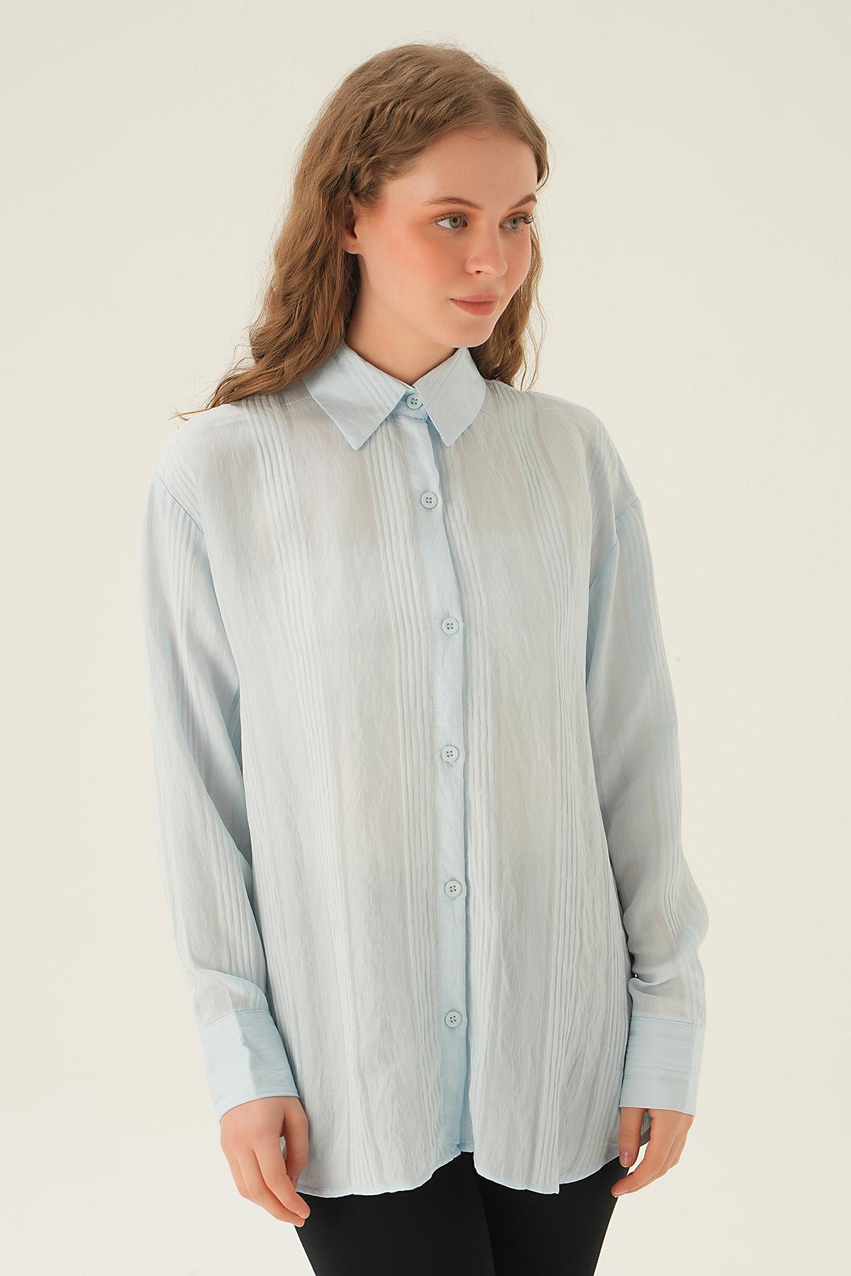 1003 Çizgili Gömlek Mavi - 3