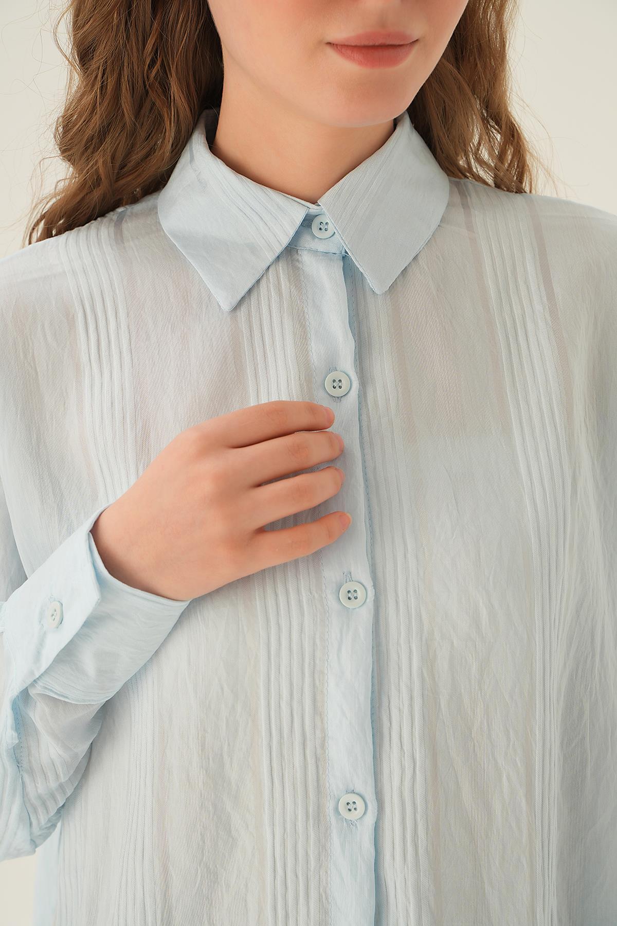 1003 Çizgili Gömlek Mavi - 5