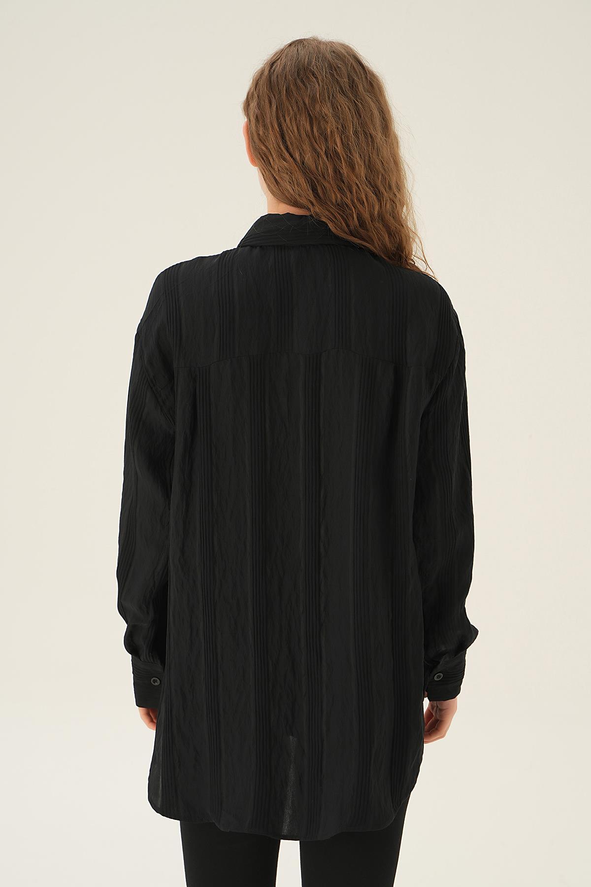 Siyah Kalın Çizgili Gömlek 1003 - 3