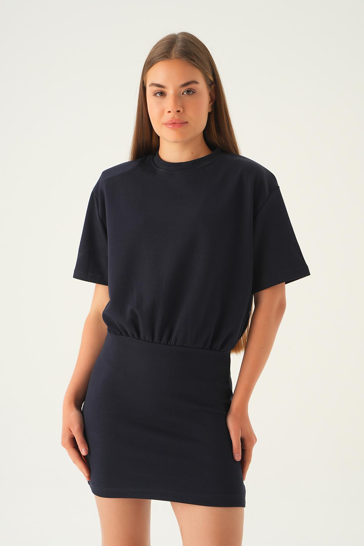 1004 Vatka Detay Elbise Laci 