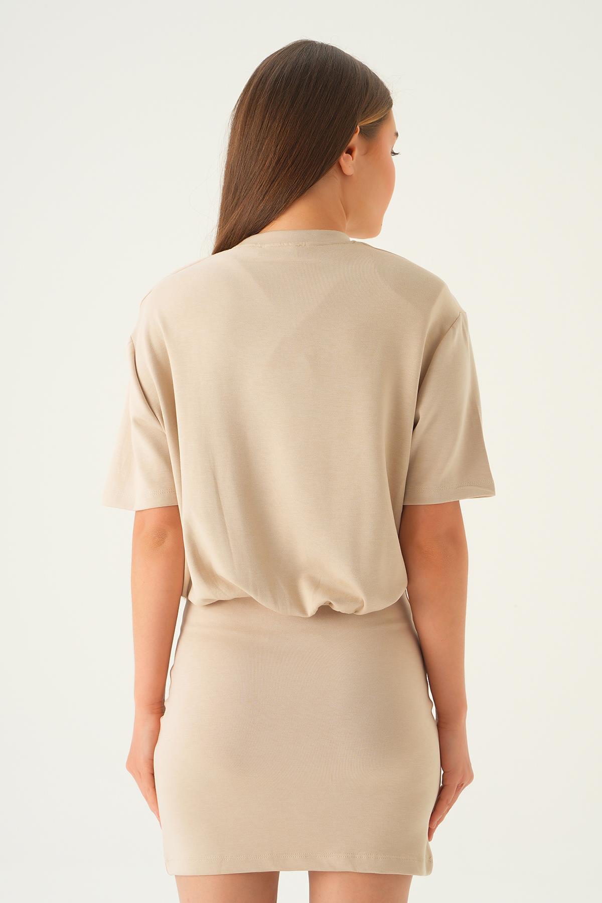 1004 Vatka Detay Elbise Vizon - 5