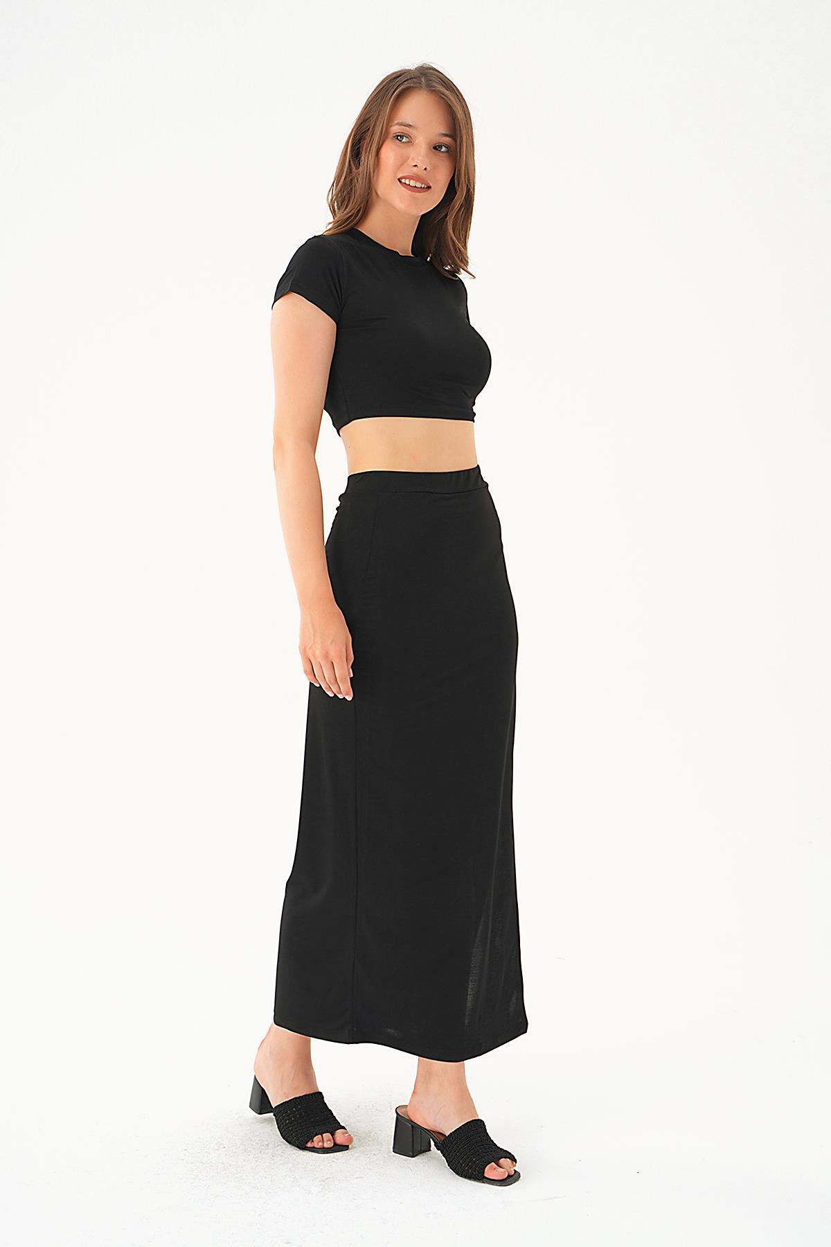 Siyah Crop Etek Takım 1005 - 3