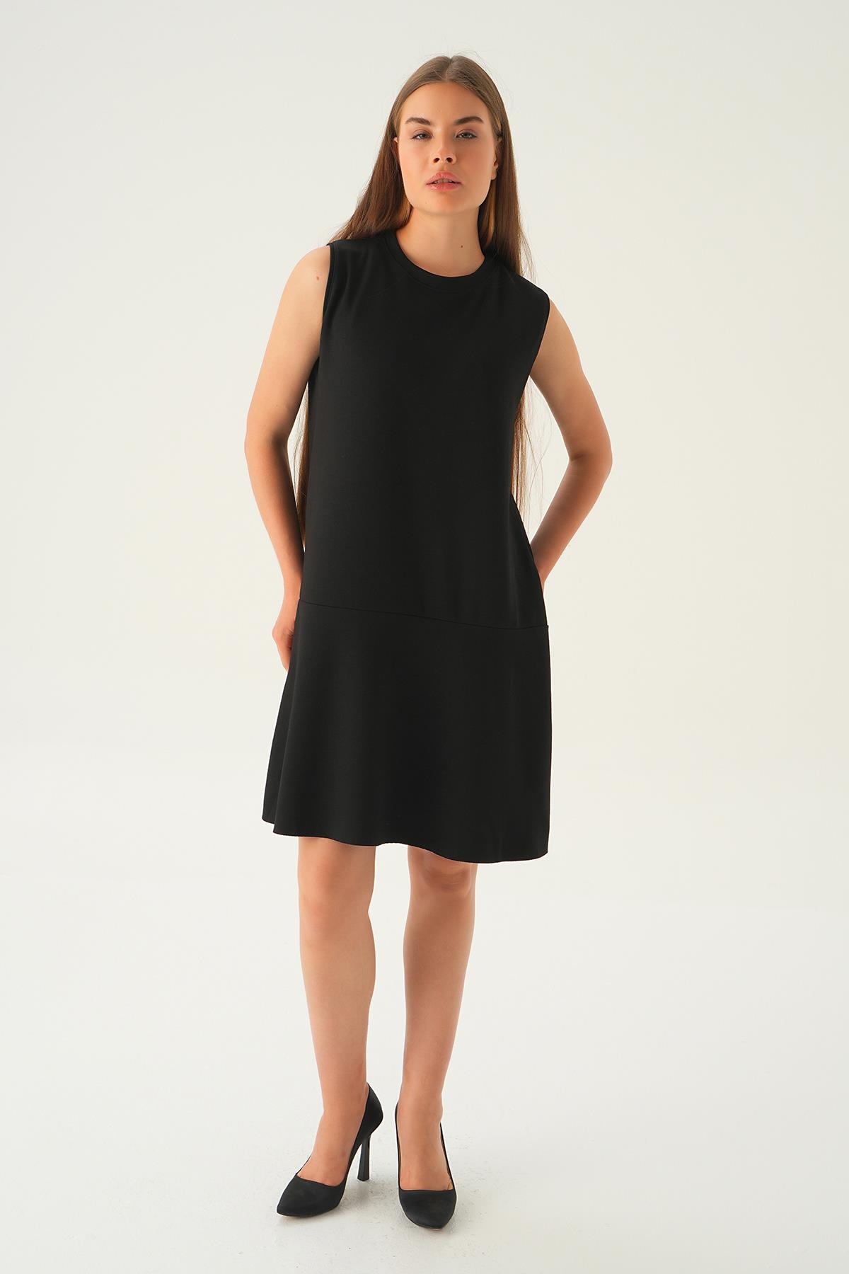 1005 Sıfır Kol Oysho elbise Siyah - 3