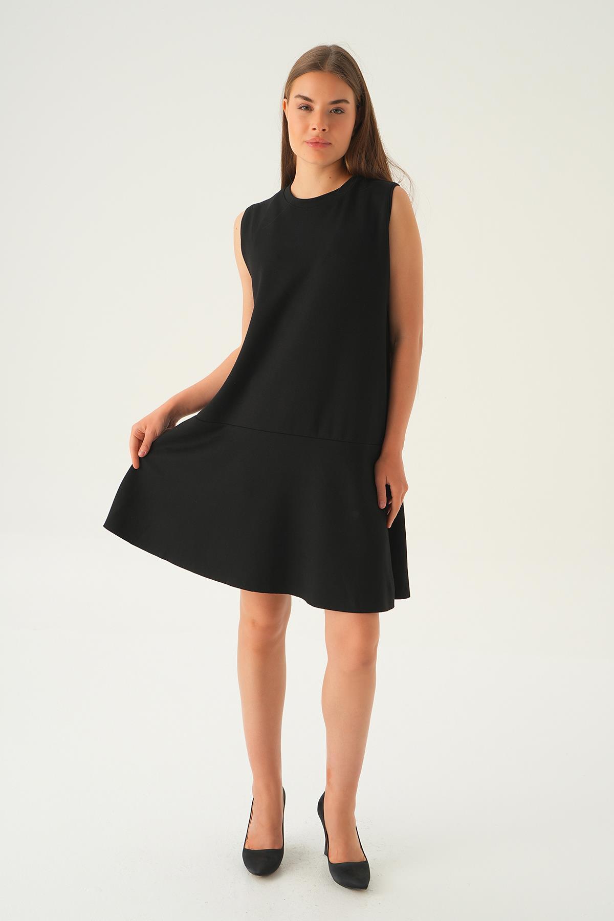 Siyah Sıfır Kol Elbise 1005 - 2