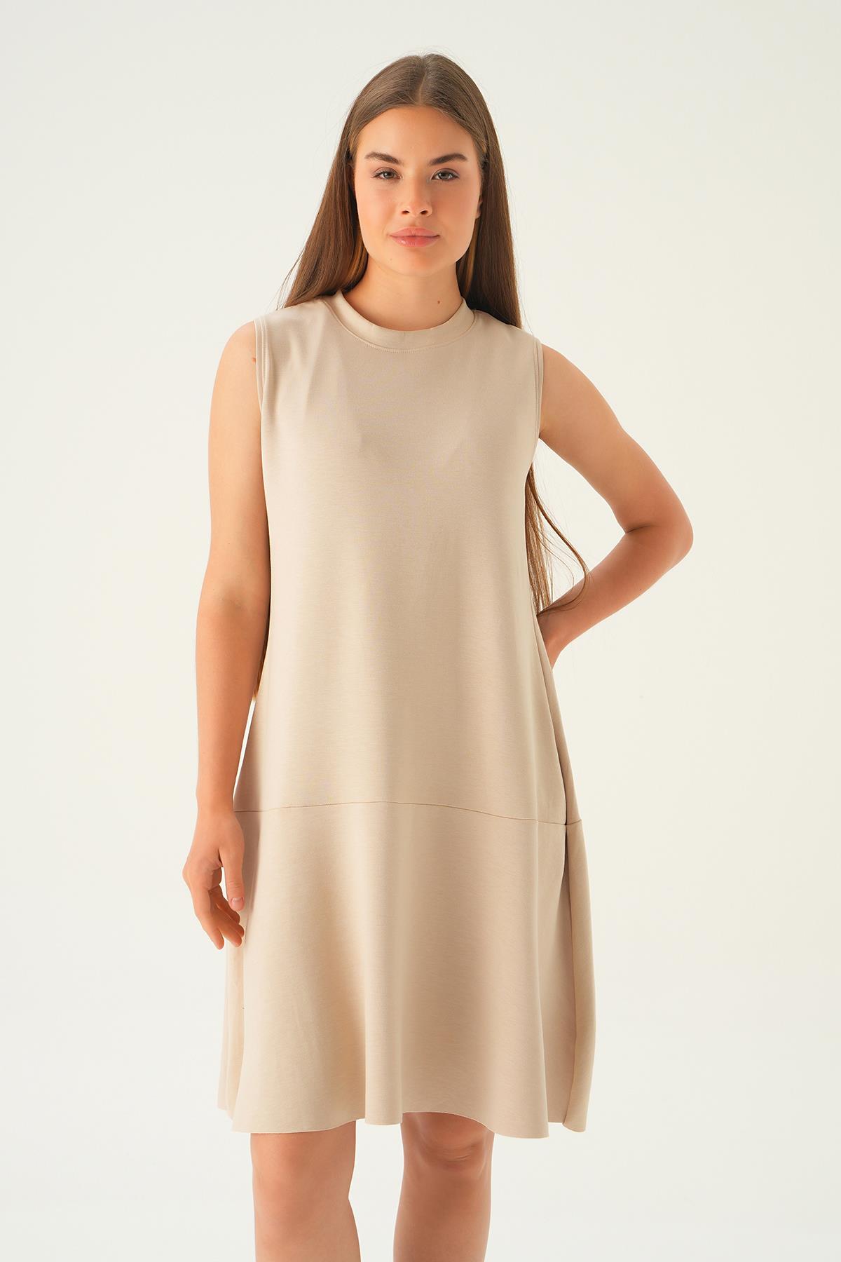 Vizon Sıfır Kol Elbise 1005 