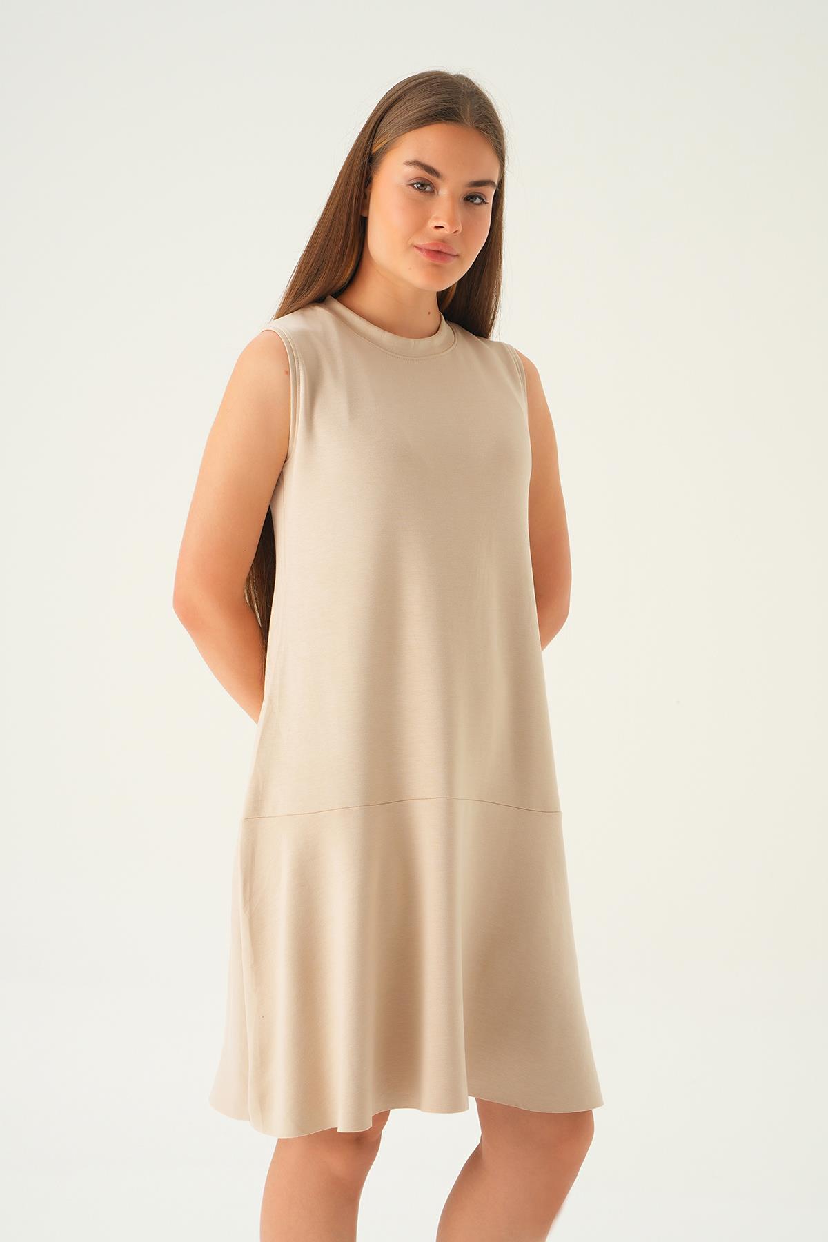 Vizon Sıfır Kol Elbise 1005 - 4