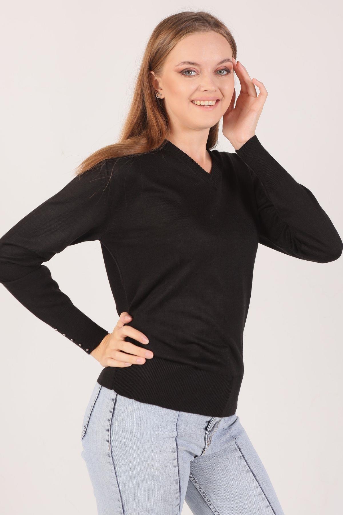 Siyah V Yaka Kazak 1005 - 2