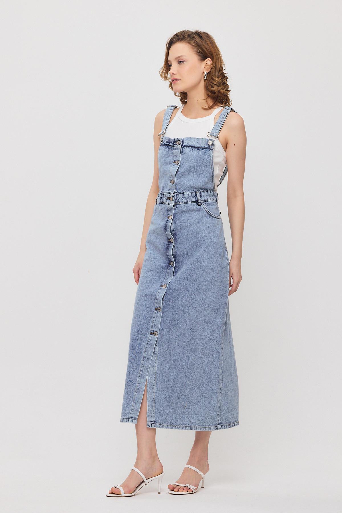 1010 Ön Düğmeli Salopet Buzkar - 6