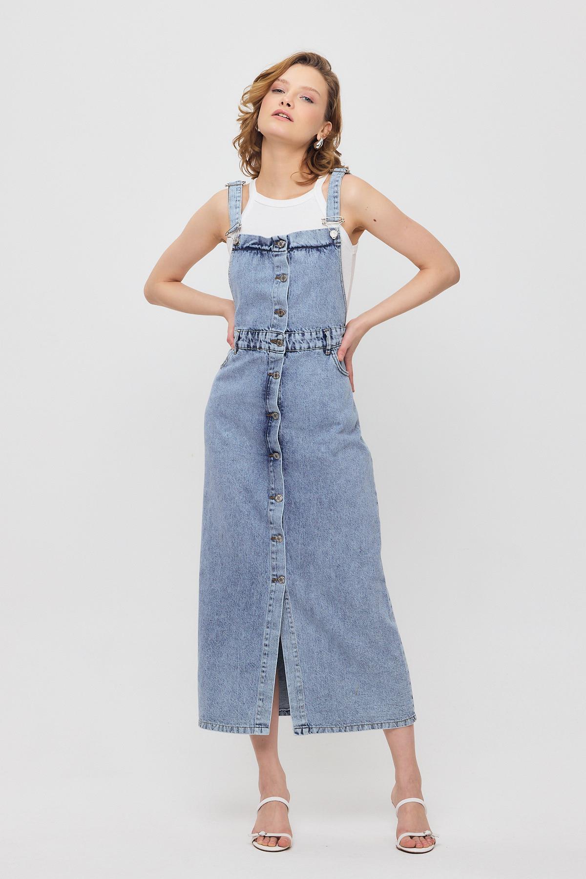 1010 Ön Düğmeli Salopet Buzkar - 7