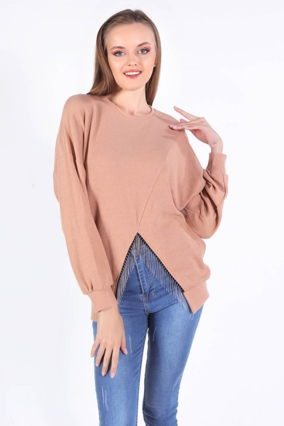 Vizon Önü Zincir Detay Bluz 10169 - 3