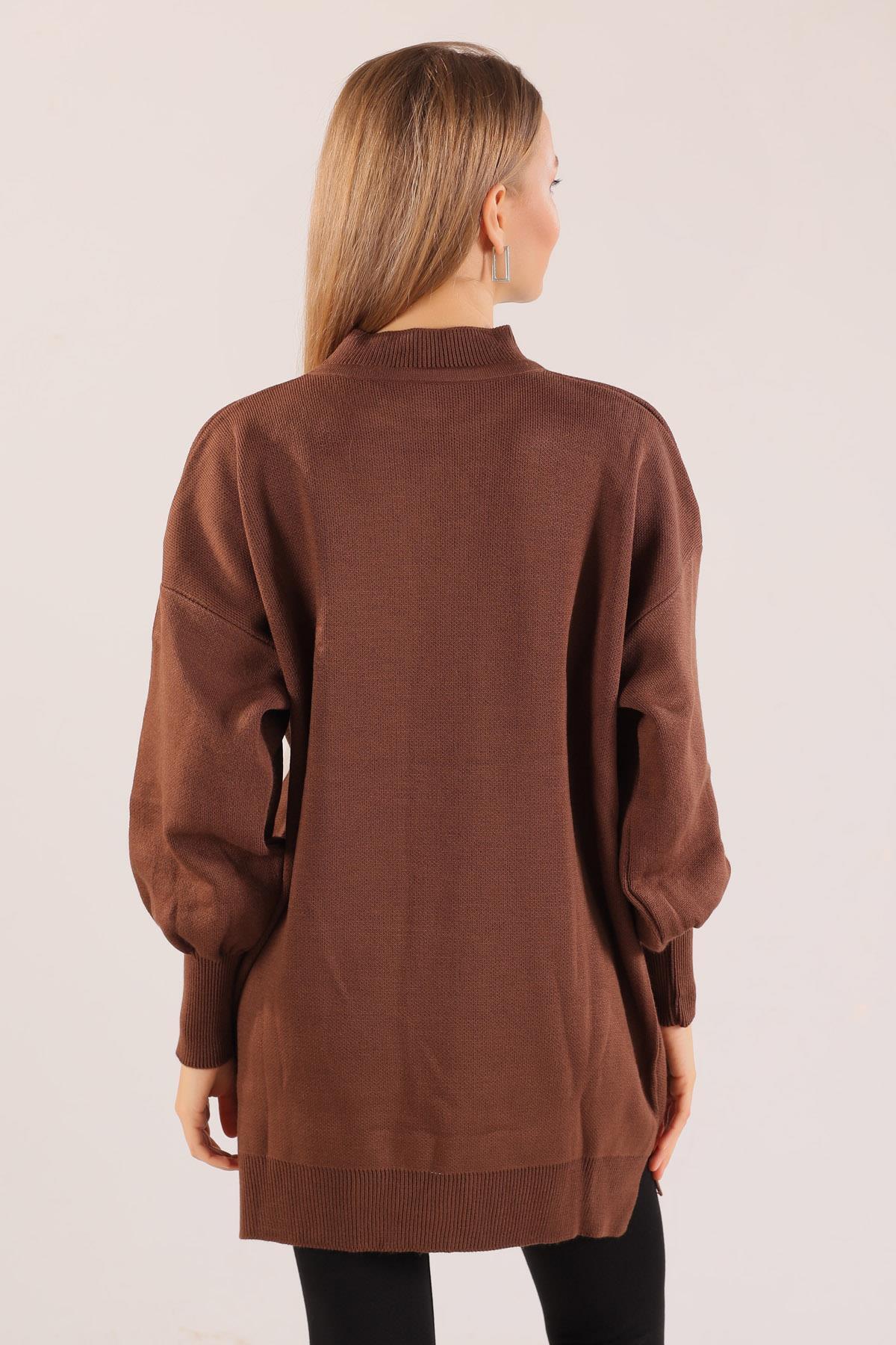 1017 Cep Taş Detay Kazak Kahve - 8