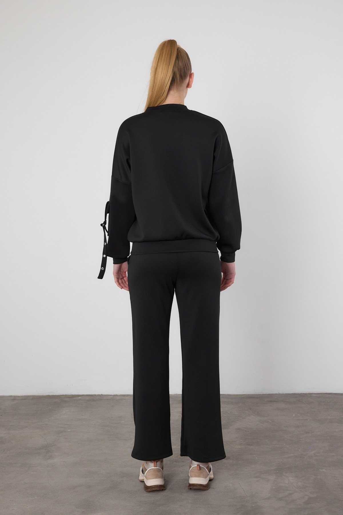 Siyah Dalgıç Detay Fermuarlı Eşofman Takım 9153M - 6