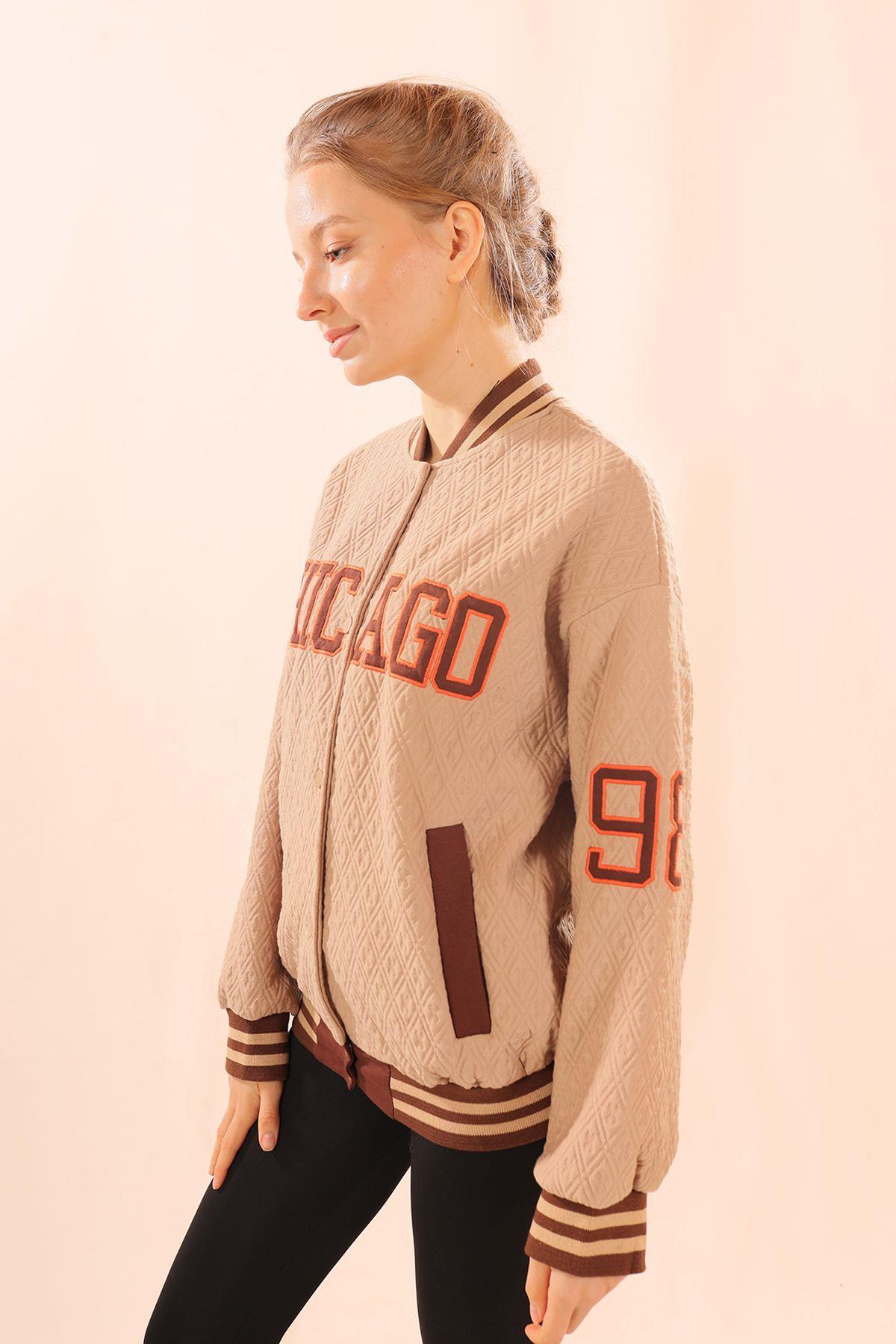 Camel Chicago Nakış Kolej Ceket 1028 - 2