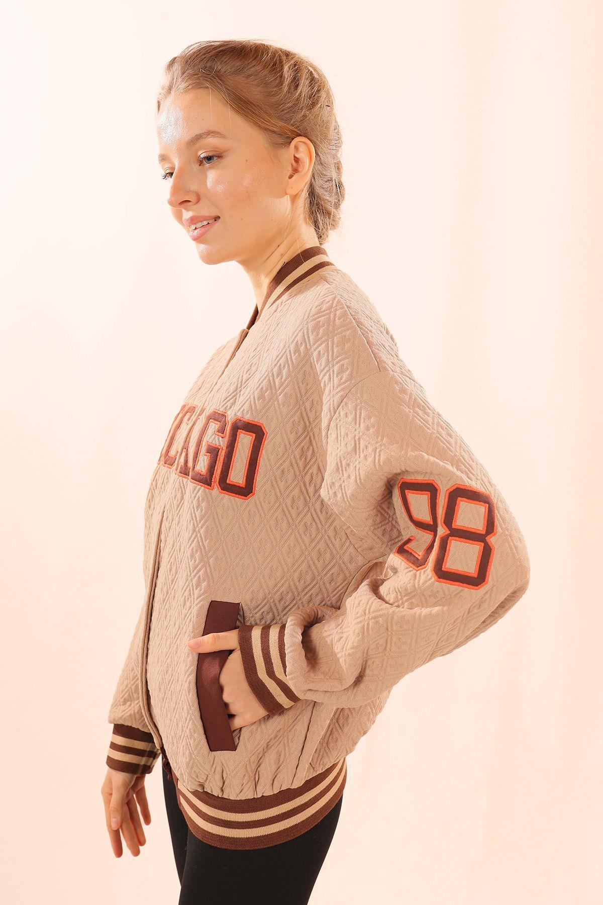 Camel Chicago Nakış Kolej Ceket 1028 - 3