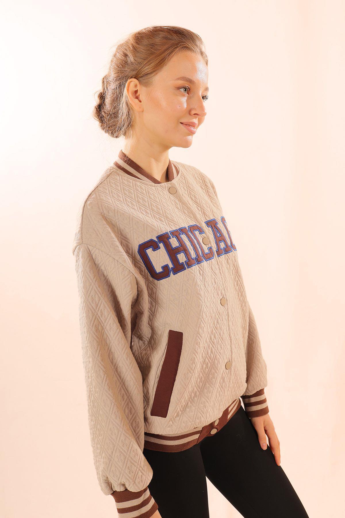 Taş Chicago Nakış Kolej Ceket 1028 - 4