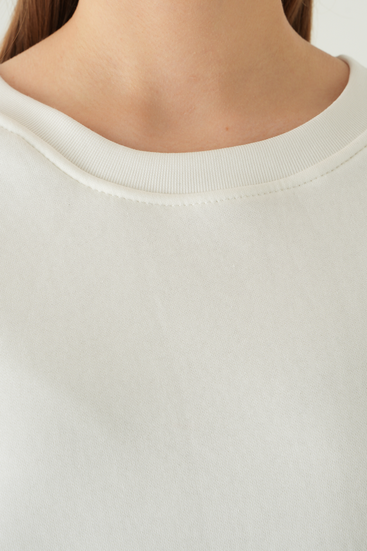 Beyaz Bisiklet Yaka Sweat 1029 - RAYS