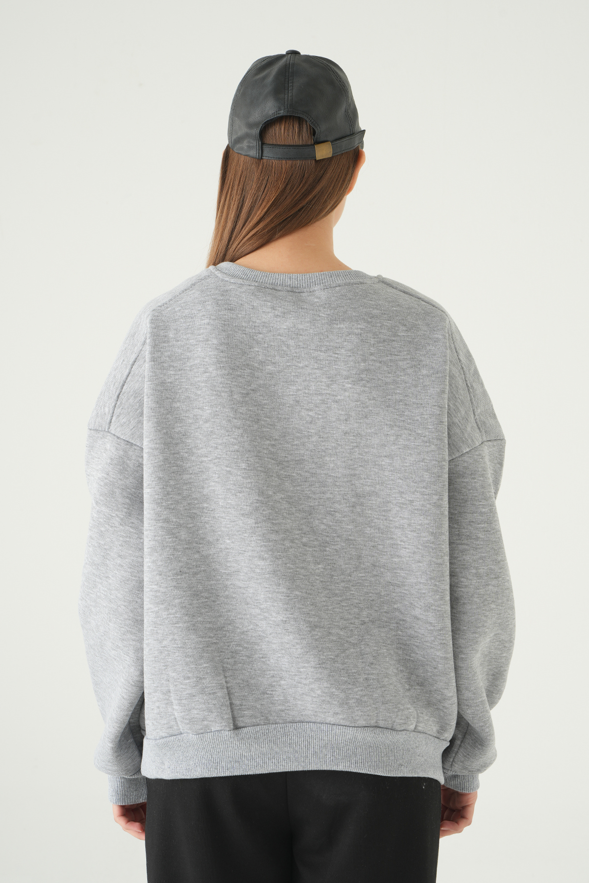 1029 Bisiklet Yaka Sweat Gri - 5