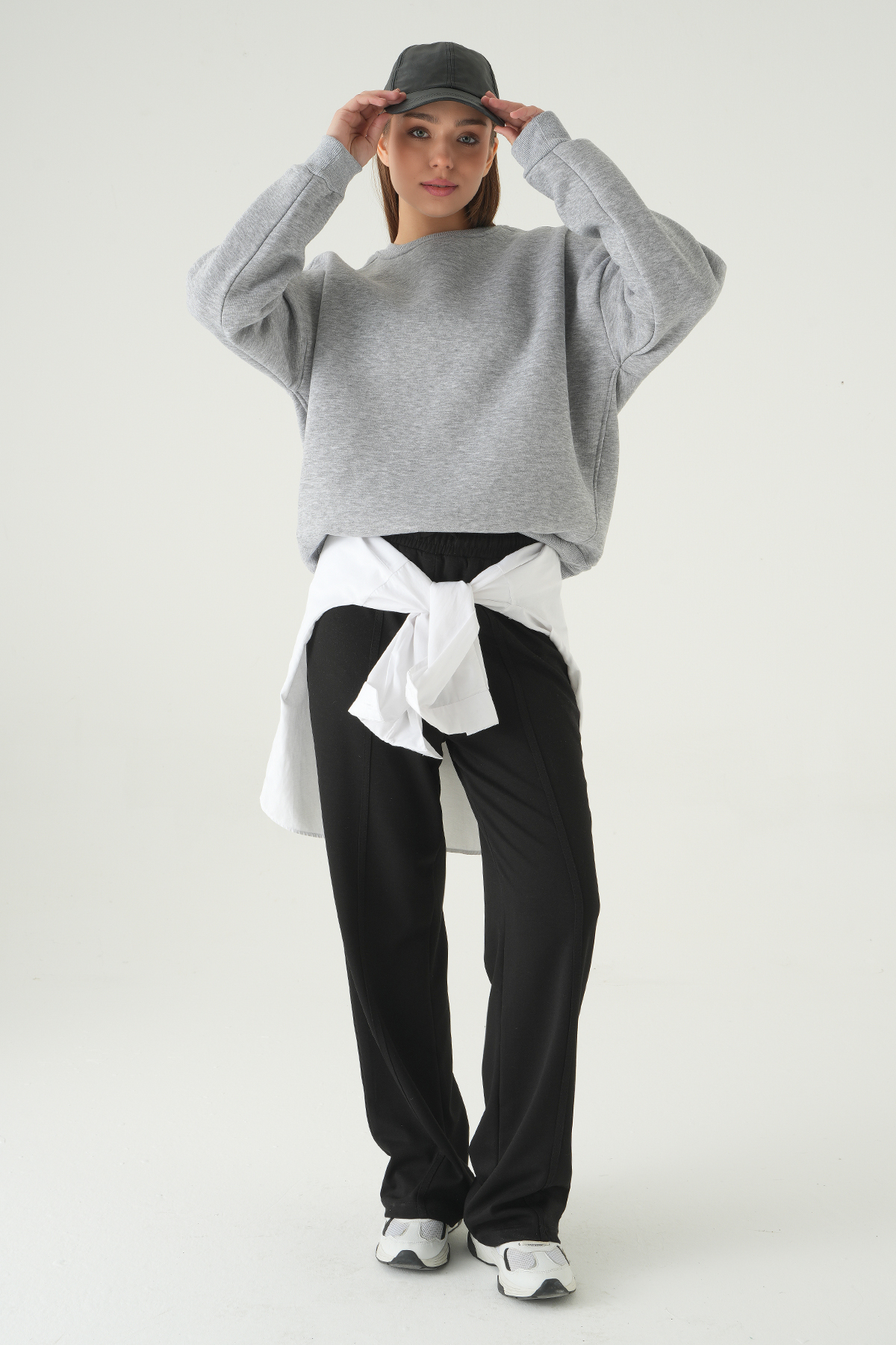 Gri Bisiklet Yaka Sweat 1029 - RAYS