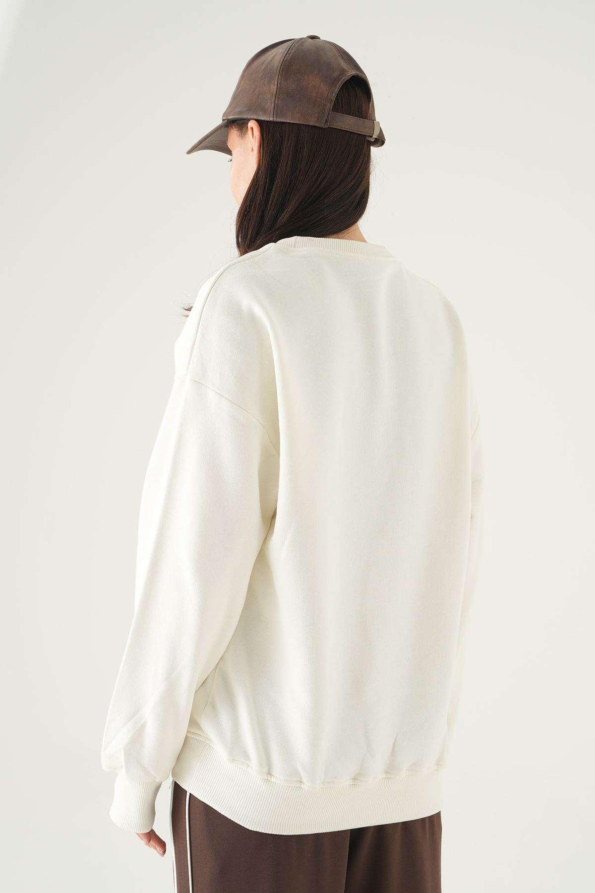 1036 Baskılı Sweat Krem - 5