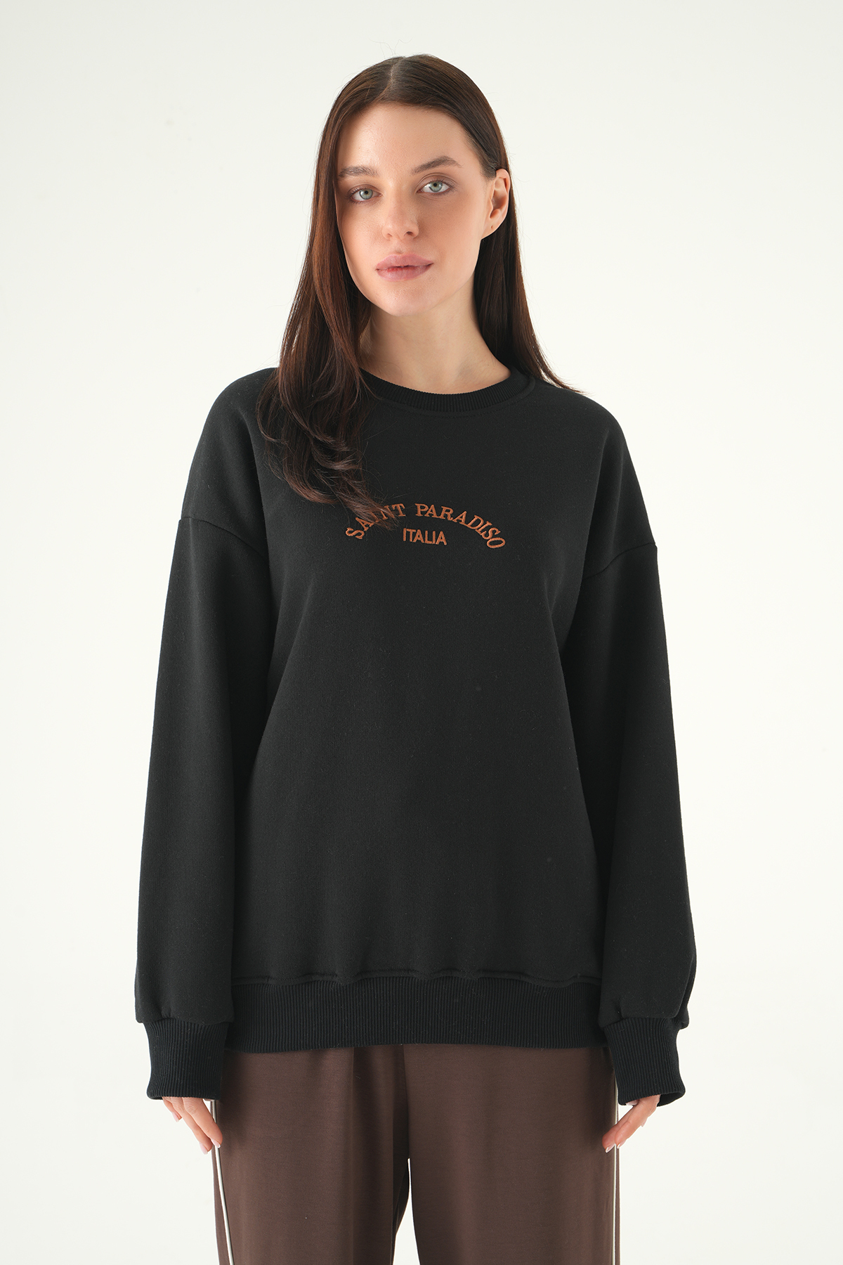 Saint Paradiso Baskılı Sweat 1036 Siyah - 2