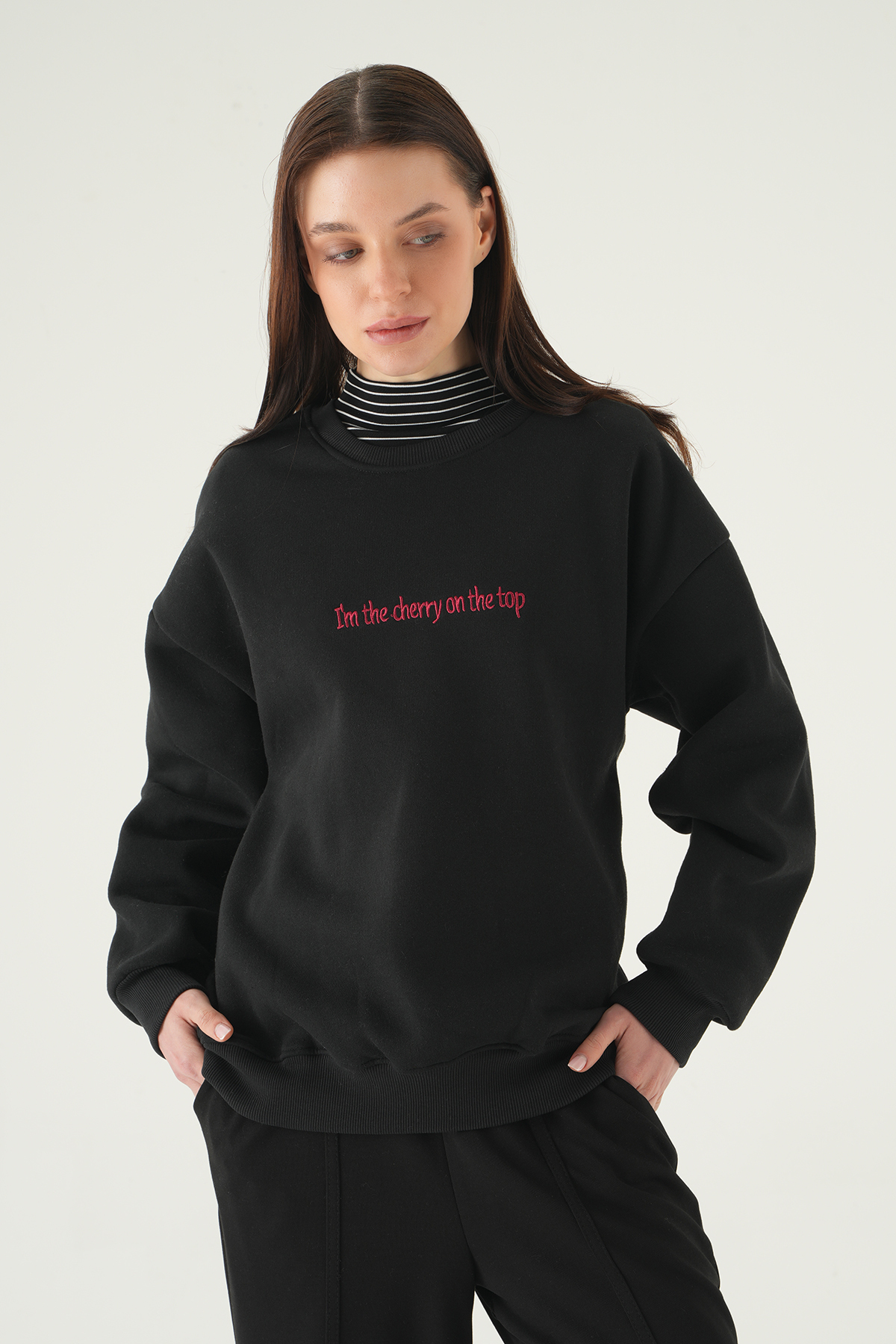 1041 Baskılı Sweat Siyah - RAYS (1)