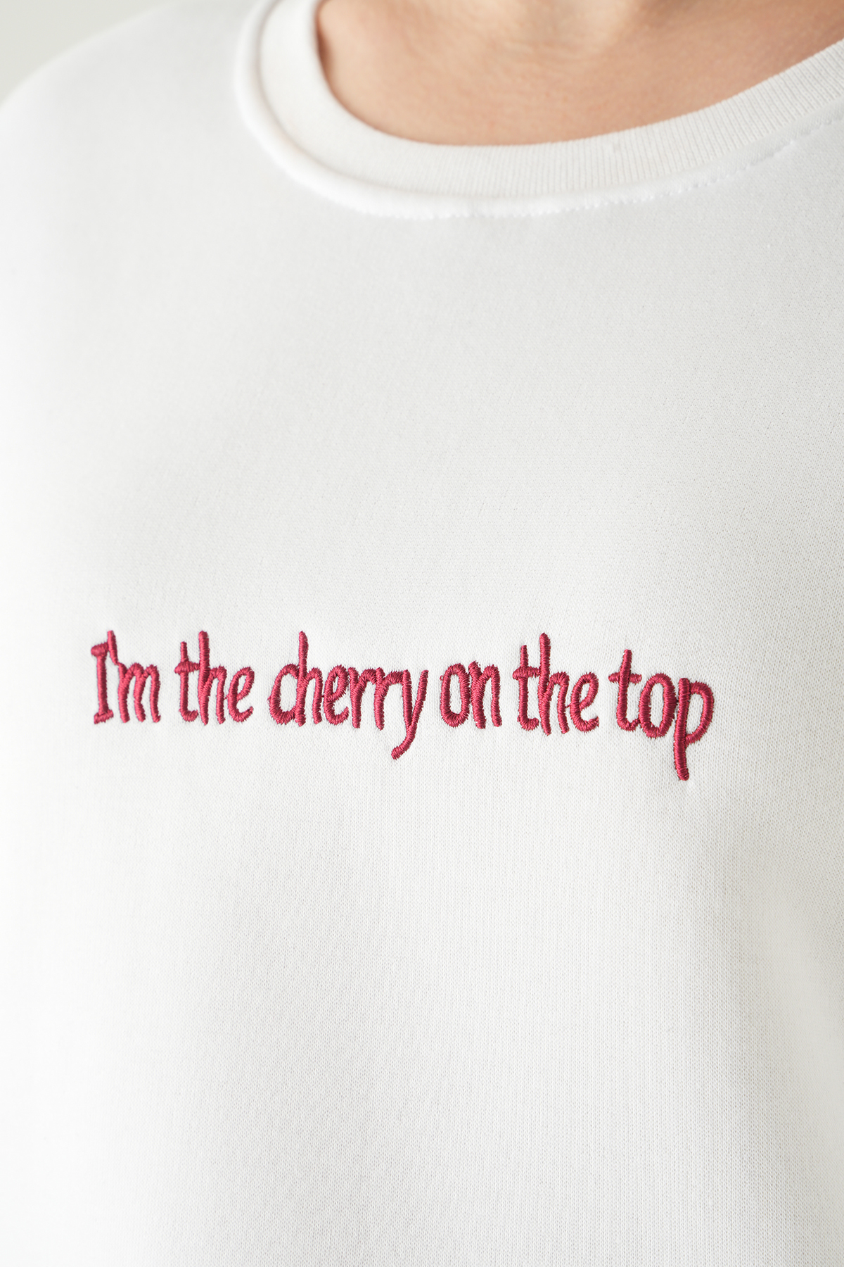 Cherry On Top Baskılı Sweat 1041 Krem - 4