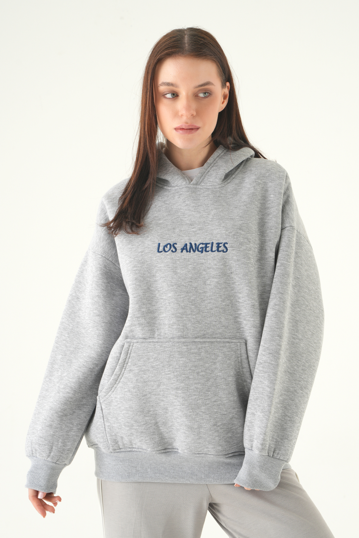Los Angeles Baskılı Sweat 1042 Gri - 7