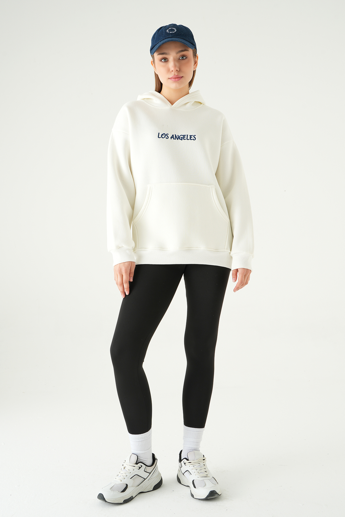 Krem Los Angeles Baskılı Sweat 1042 - 3