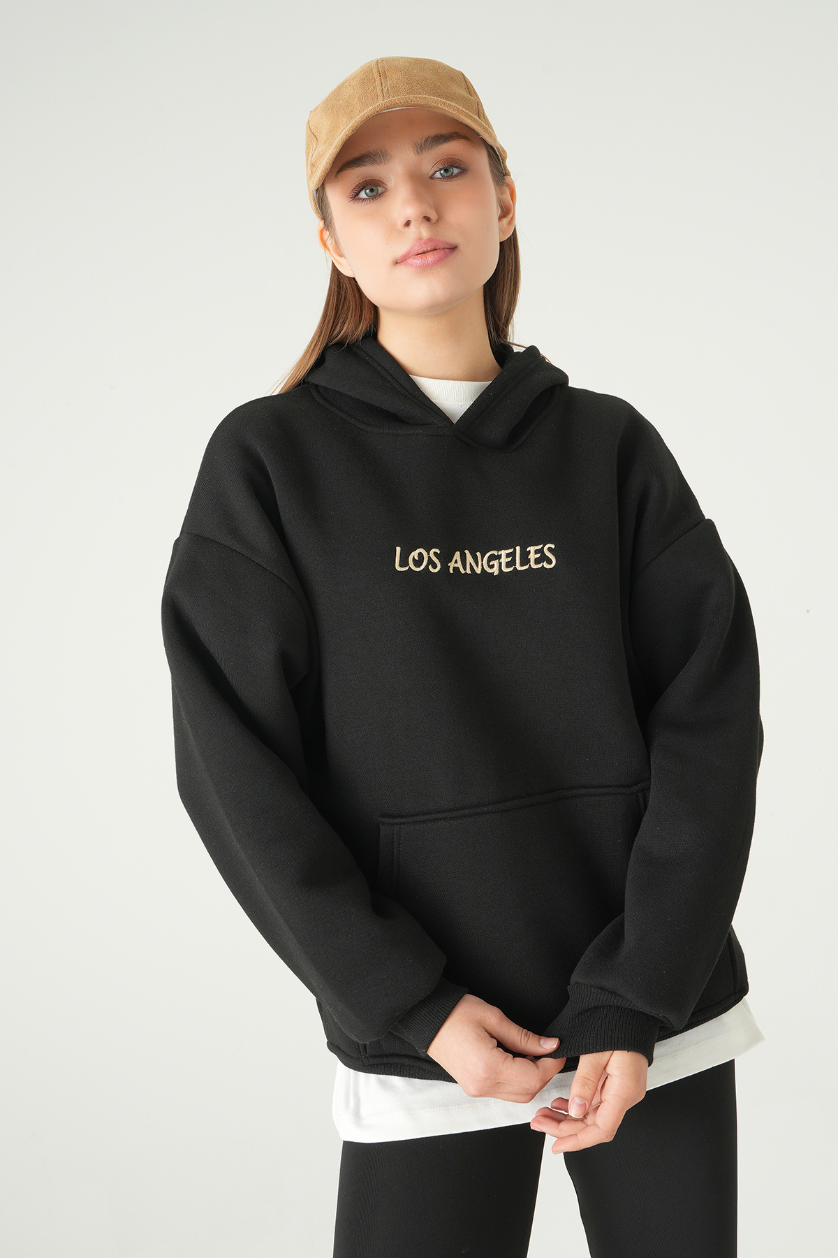 Los Angeles Baskılı Sweat 1042 Siyah - RAYS