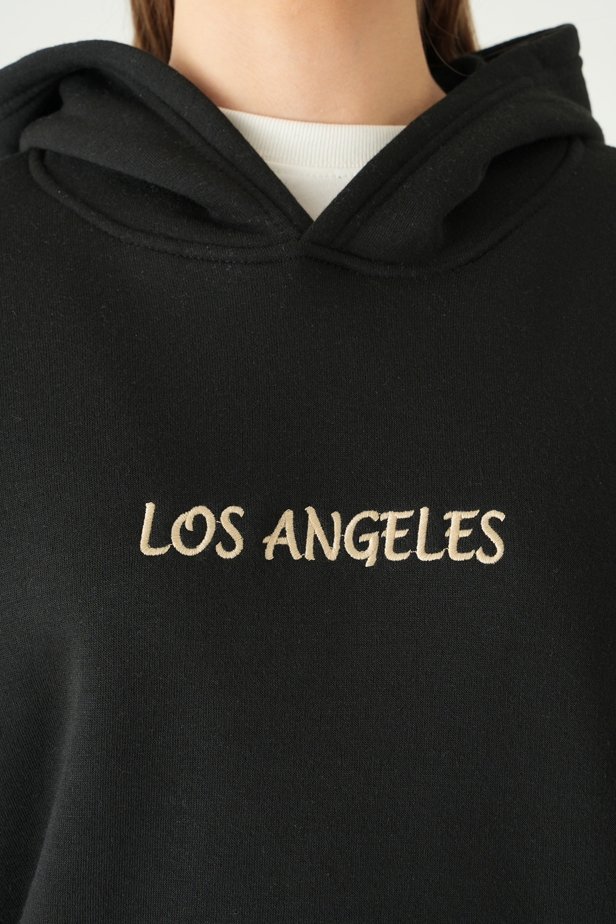 Los Angeles Baskılı Sweat 1042 Siyah - 4