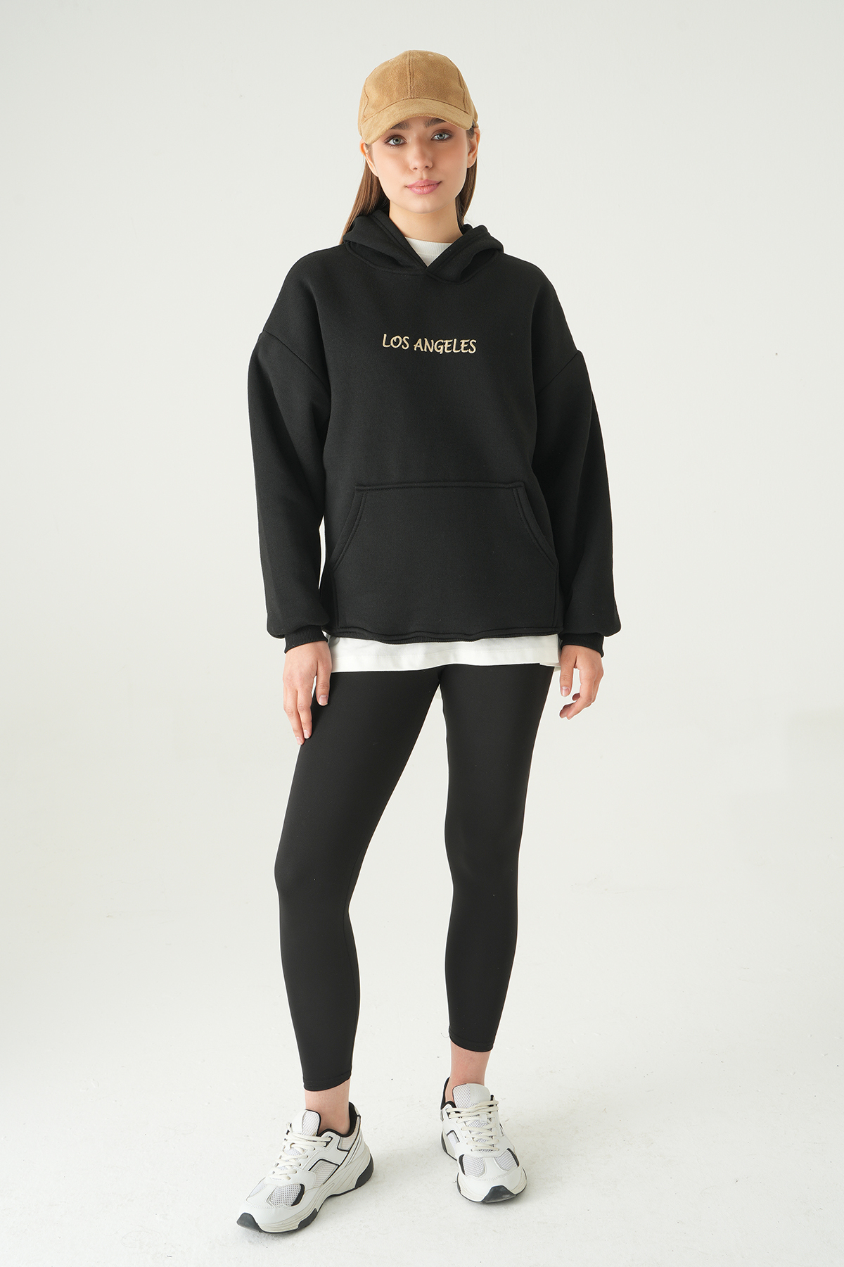 Siyah Los Angeles Baskılı Sweat 1042 - 3