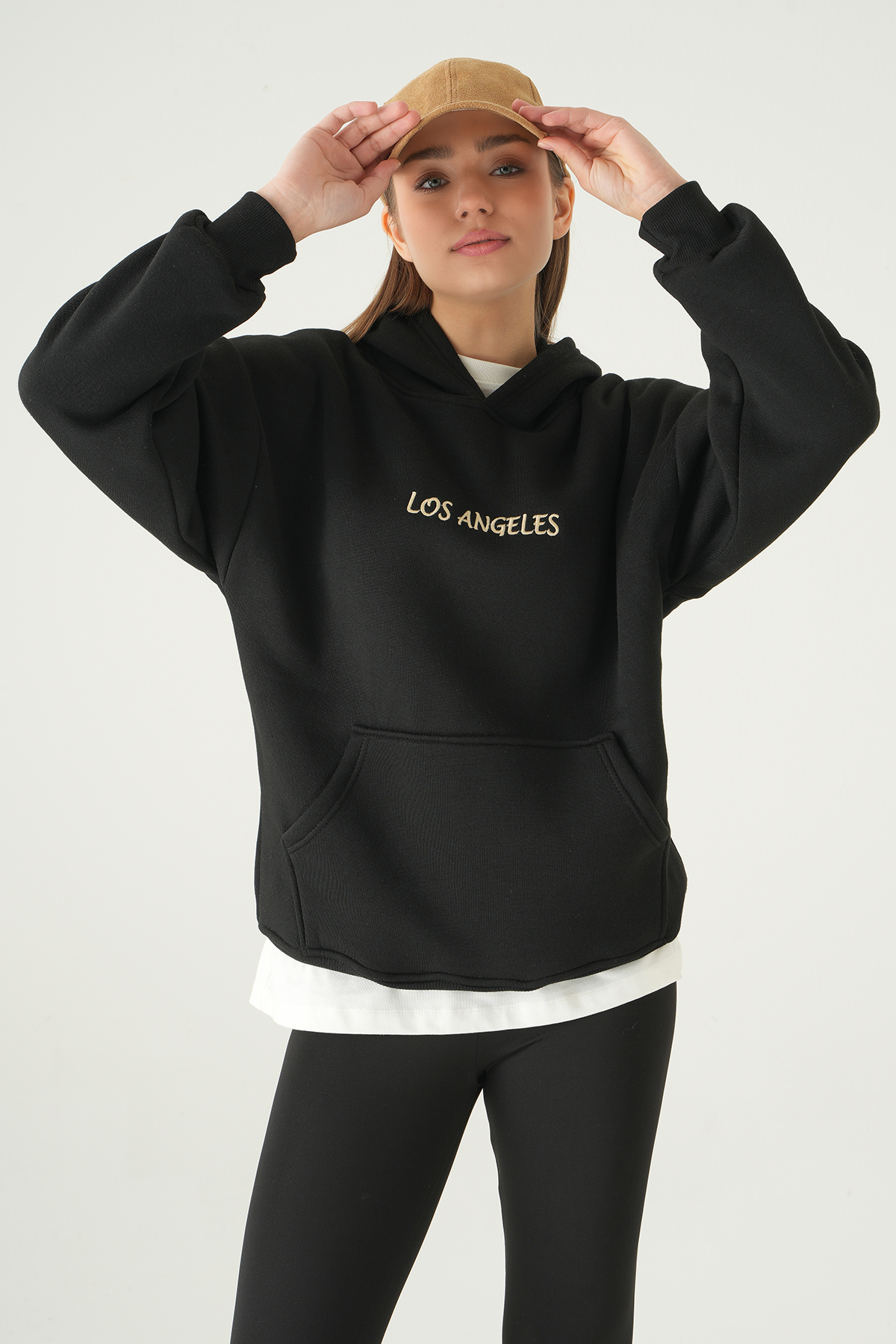 Siyah Los Angeles Baskılı Sweat 1042 - 7