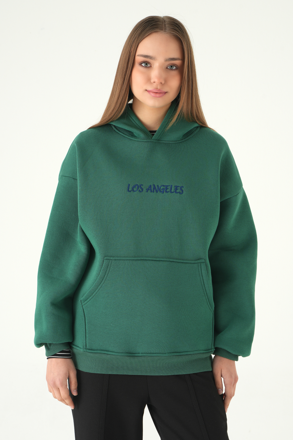 Yeşil Los Angeles Baskılı Sweat 1042 - 1