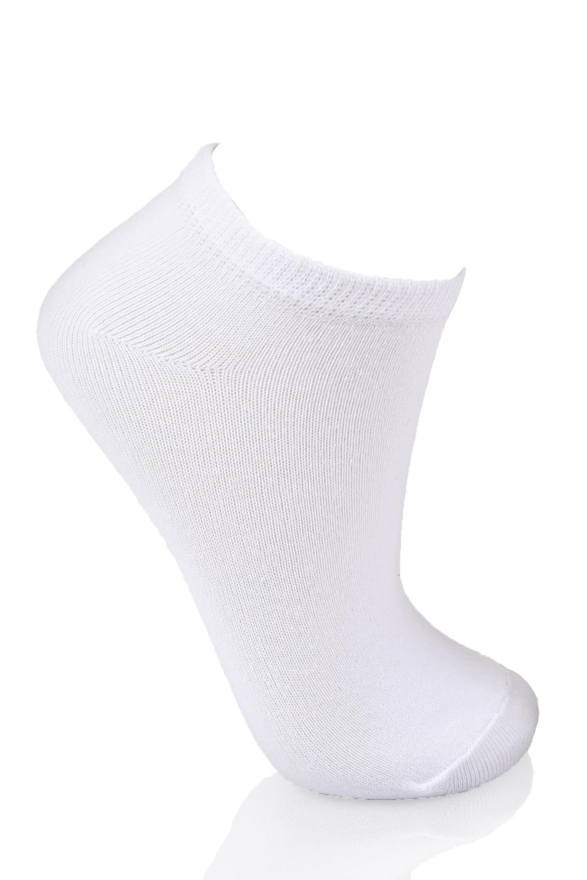 Beyaz 3'lü Kısa Çorap 1057 - 2