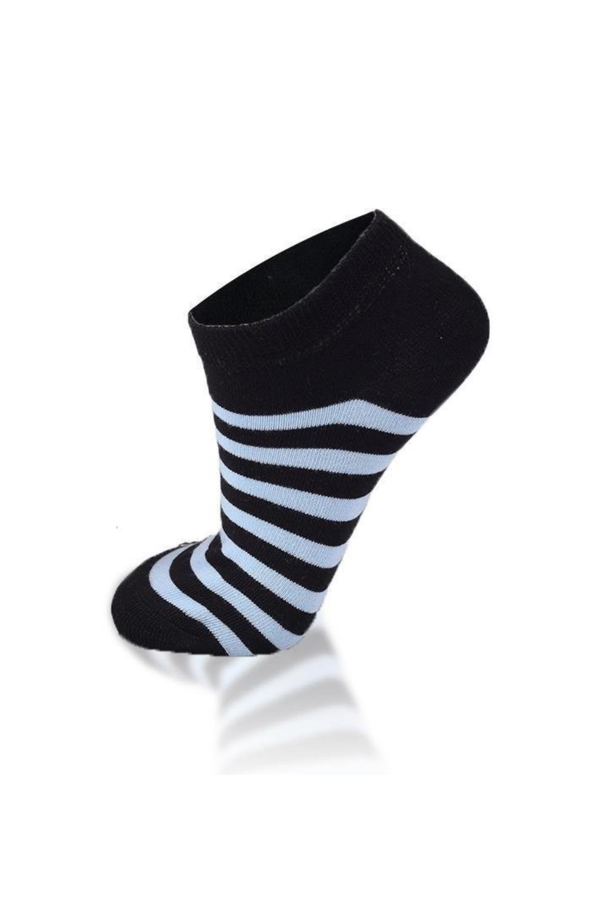 Pembe-Mavi-Lila Çizgili 3'lü Çorap 1050 - 4
