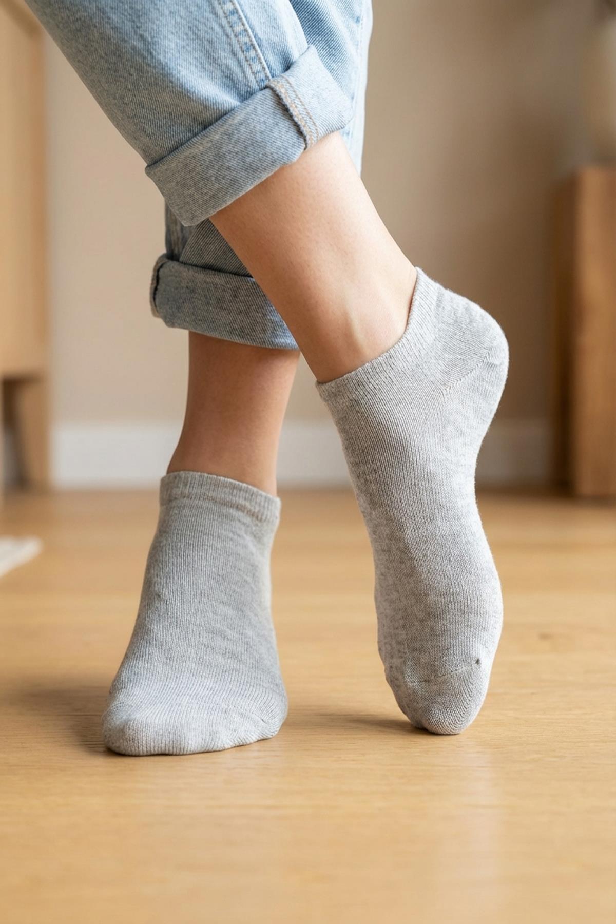 Siyah-Beyaz-Gri 3'lü Çorap TCR-1056 - 4